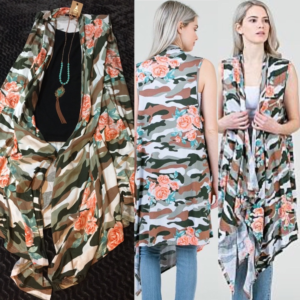Camo waterfall Cardigan